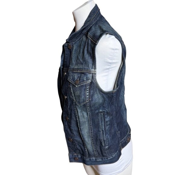 Express Jeans Denim Vest small dark wash - Picture 5 of 11